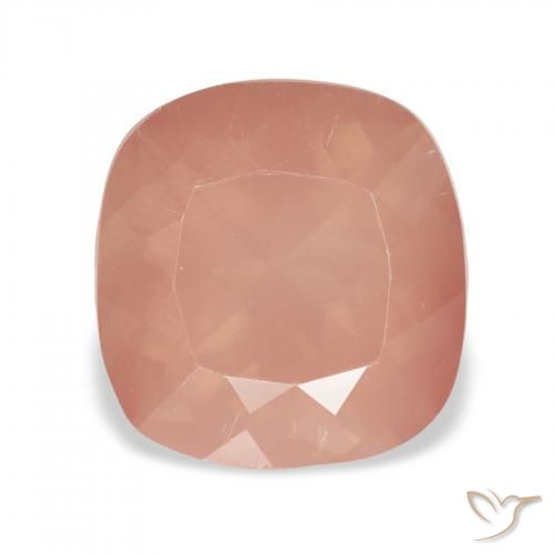 3.08ct Natural Rosado medio Labradorita Andesina, Forma Cojín, Transparente