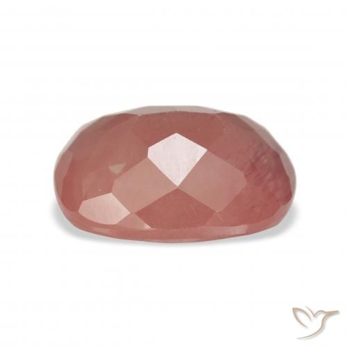 Labradorita Andesina Naranja rojizo pálido natural de 4.22 ct, Forma Cojín, Transparente