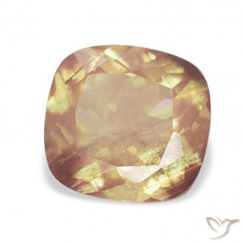 Labradorita Andesina Dorado naranja natural de 2.15 ct, Forma Cojín, Transparente
