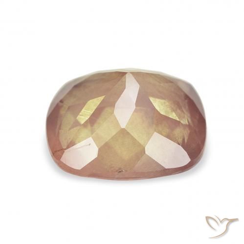 Labradorita Andesina Dorado naranja natural de 2.15 ct, Forma Cojín, Transparente