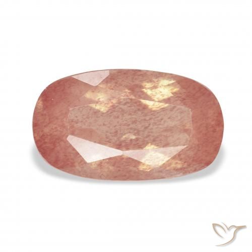 3.02ct Natural Naranja rojizo Labradorita Andesina, Forma Cojín, Transparente