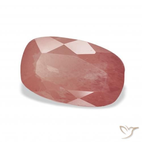 Labradorita Andesina Rojo medio natural de 2.96 ct, Forma Cojín, Transparente