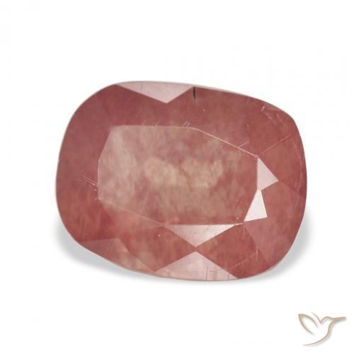 Labradorita Andesina Rojo medio natural de 3.23 ct, Forma Cojín, Transparente