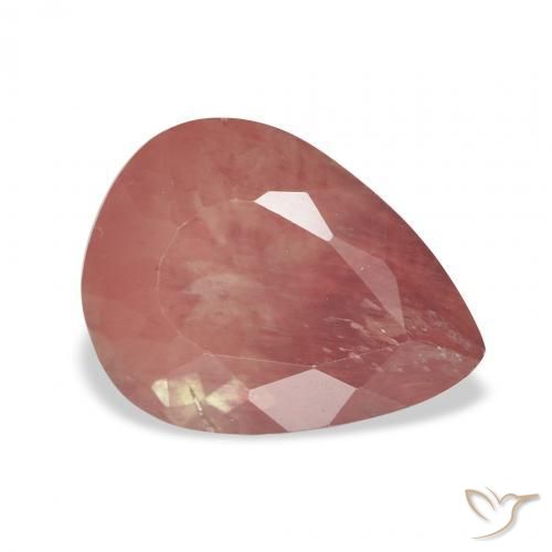 Labradorita Andesina Rojo medio natural de 2.80 ct, En forma de pera, Transparente