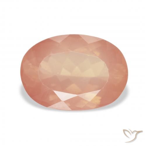 3.35ct Natural Naranja rojizo claro Labradorita Andesina, Ovalada, Transparente