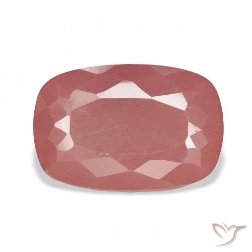 6.11ct Natural Naranja rojizo pálido Labradorita Andesina, Forma Cojín, Translúcido