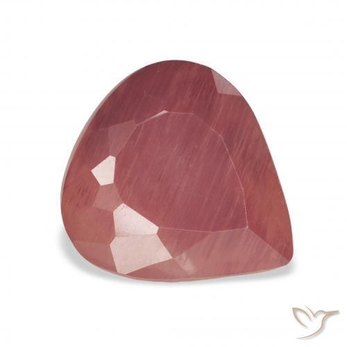 Labradorita Andesina Rojo medio natural de 4.57 ct, En forma de pera, Translúcido