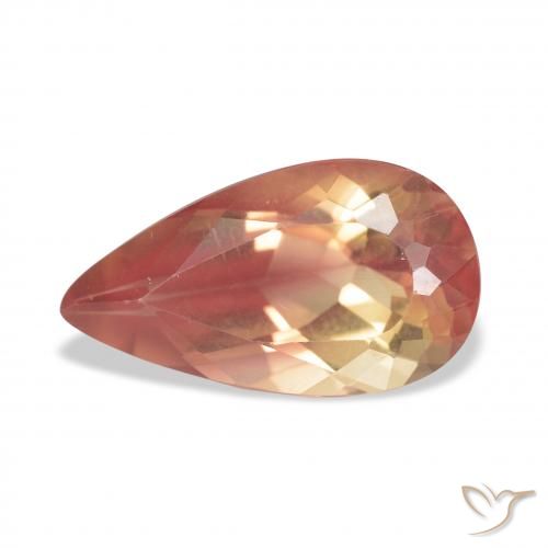 3.31ct Natural Naranja rojizo oscuro Labradorita Andesina, En forma de pera, Transparente
