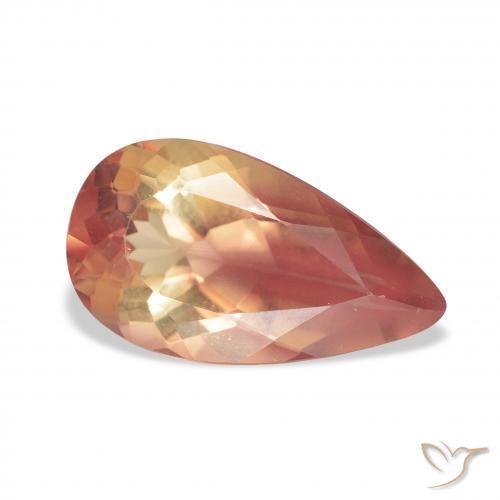 Labradorita Andesina Naranja rojizo oscuro natural de 3.31 ct, En forma de pera, Transparente