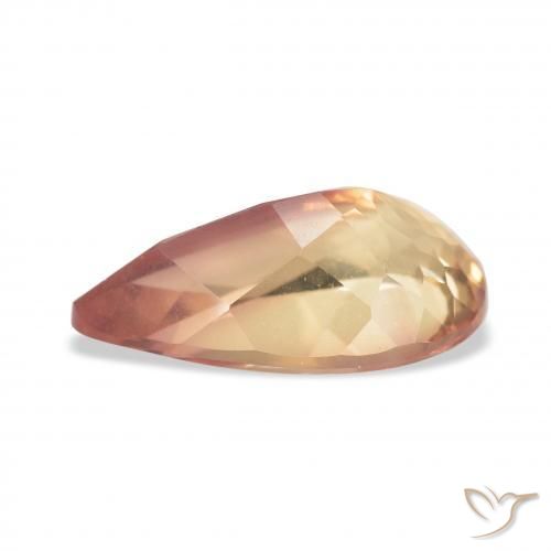 Labradorita Andesina Naranja rojizo oscuro natural de 3.31 ct, En forma de pera, Transparente