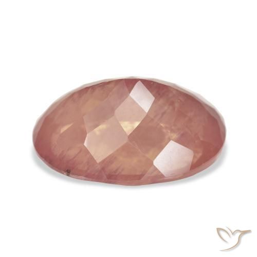 Labradorita Andesina Naranja rojizo pálido natural de 9.50 ct, Ovalada, Transparente