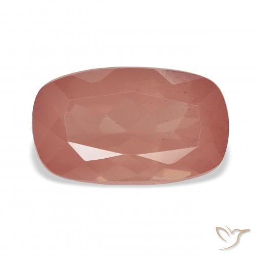 6.01ct Natural Naranja rojizo pálido Labradorita Andesina, Forma Cojín, Transparente