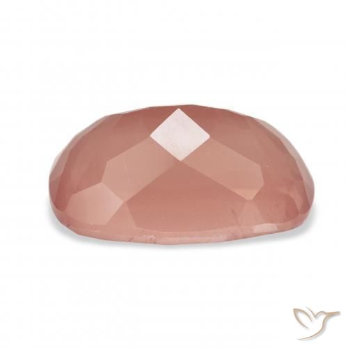 Labradorita Andesina Naranja rojizo pálido natural de 6.01 ct, Forma Cojín, Transparente