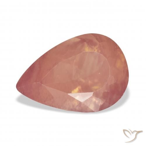 5.35ct Natural Naranja rojizo pálido Labradorita Andesina, En forma de pera, Transparente