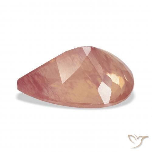 Labradorita Andesina Naranja rojizo pálido natural de 5.35 ct, En forma de pera, Transparente