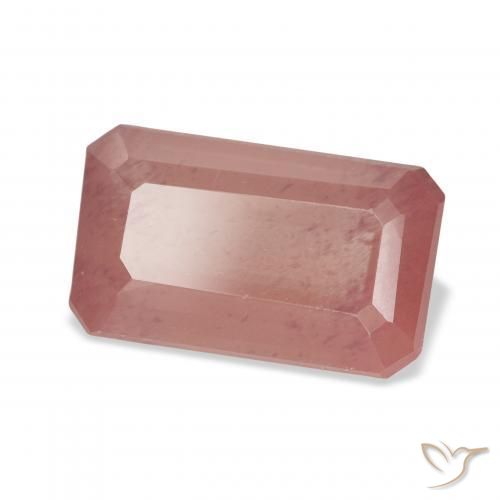 Labradorita Andesina Naranja rojizo pálido natural de 4.32 ct, Corte Octágono / Esmeralda, Transparente