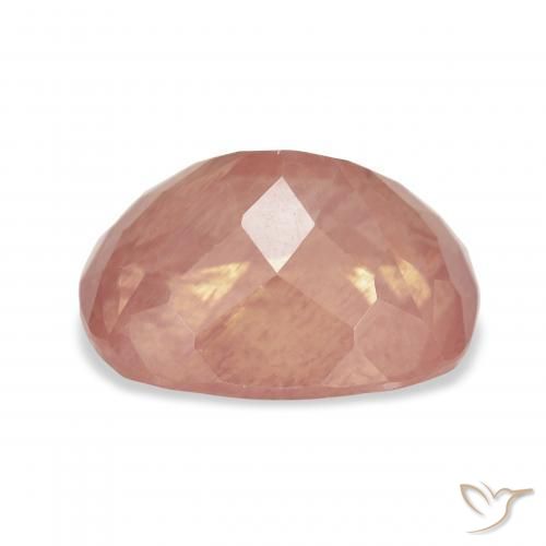 Labradorita Andesina Naranja rojizo pálido natural de 6.47 ct, Forma Cojín, Transparente