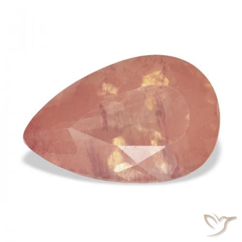 5.02ct Natural Naranja rojizo pálido Labradorita Andesina, En forma de pera, Transparente
