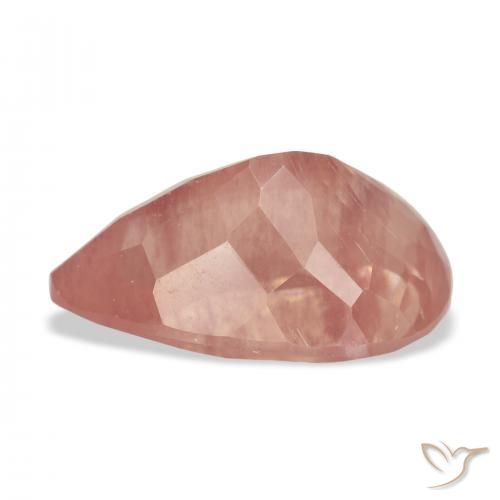 Labradorita Andesina Naranja rojizo pálido natural de 5.02 ct, En forma de pera, Transparente
