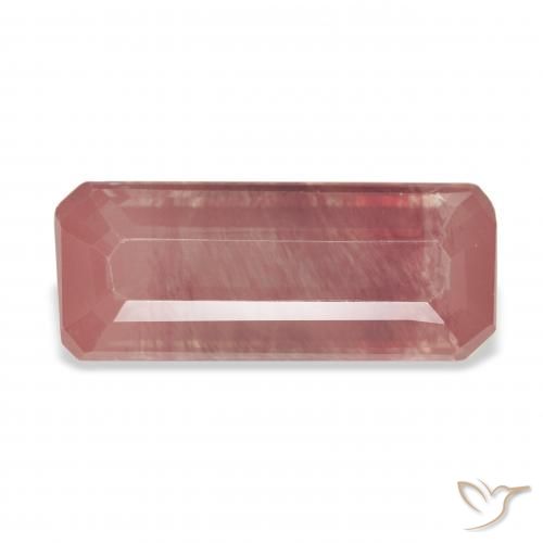3.88ct Natural Roja Anaranjada Labradorita Andesina, corte esmeralda, Transparente