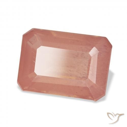 Labradorita Andesina Naranja rojizo pálido natural de 7.64 ct, Corte Octágono / Esmeralda, Transparente