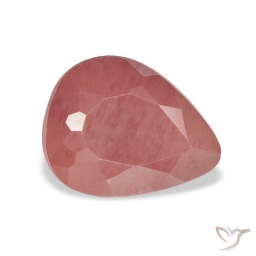 Labradorita Andesina Rosado frambuesa natural de 2.29 ct, En forma de pera, Translúcido