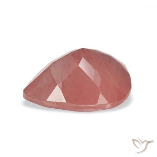 Labradorita Andesina Rosado frambuesa natural de 2.29 ct, En forma de pera, Translúcido