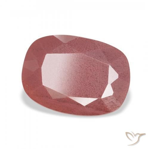 Labradorita Andesina Rosa rosado natural de 3.07 ct, Forma Cojín, Translúcido