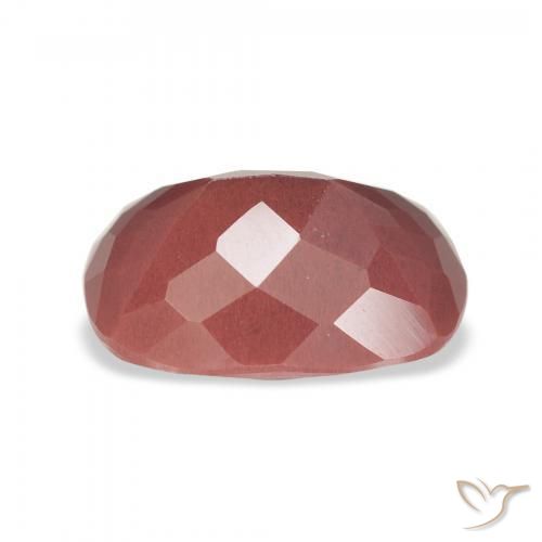 Labradorita Andesina Rosa rosado natural de 3.07 ct, Forma Cojín, Translúcido