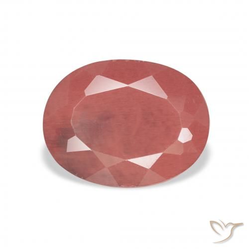 2.96ct Natural Rojo medio Labradorita Andesina, Ovalada, Translúcido