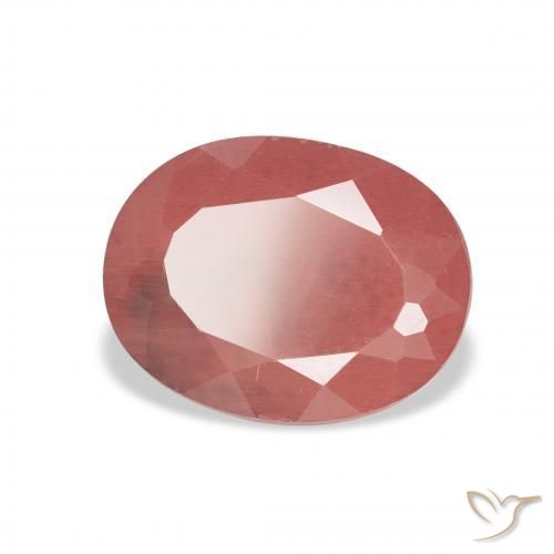 Labradorita Andesina Rojo medio natural de 2.96 ct, Ovalada, Translúcido