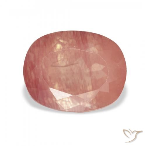 3.67ct Natural Rosado frambuesa Labradorita Andesina, Forma Cojín, Transparente