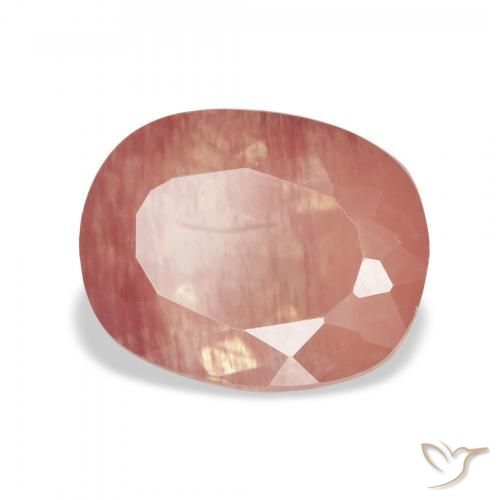 Labradorita Andesina Rosado frambuesa natural de 3.67 ct, Forma Cojín, Transparente
