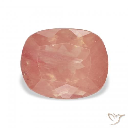 3.13ct Natural Rosado medio Labradorita Andesina, Forma Cojín, Transparente