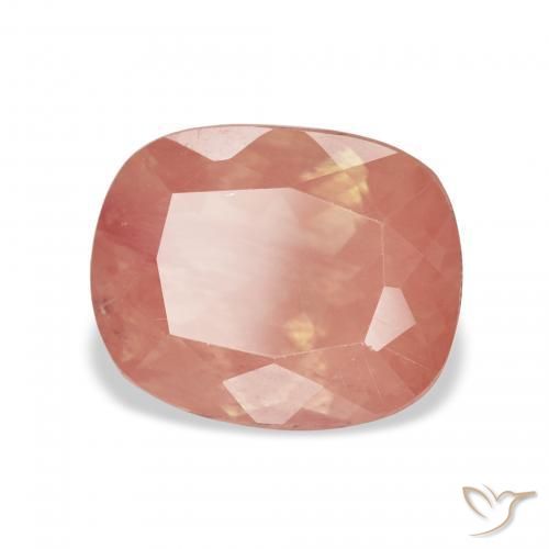 Labradorita Andesina Rosado medio natural de 3.13 ct, Forma Cojín, Transparente