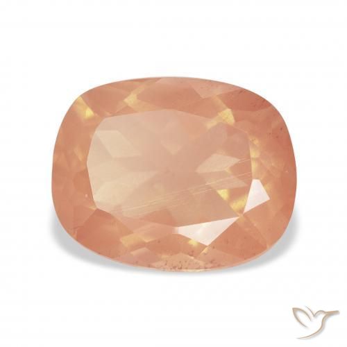 Labradorita Andesina Naranja rojizo claro natural de 4.00 ct, Forma Cojín, Transparente