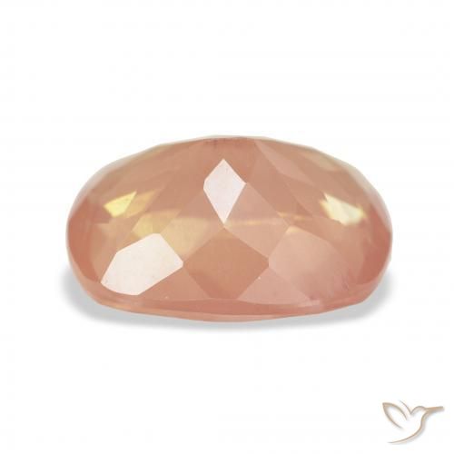 Labradorita Andesina Naranja rojizo claro natural de 4.00 ct, Forma Cojín, Transparente