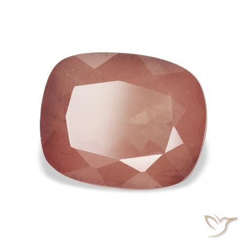 Labradorita Andesina Rosado medio natural de 3.83 ct, Forma Cojín, Transparente