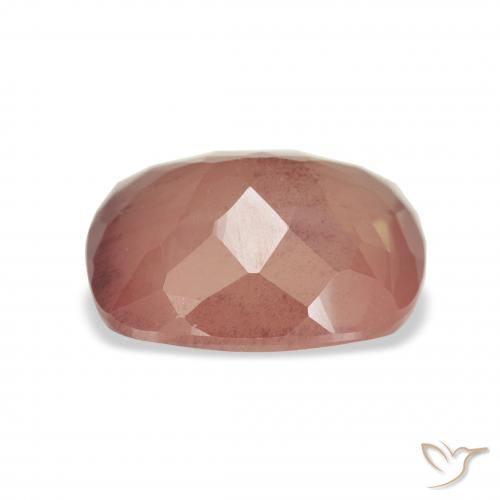 Labradorita Andesina Rosado medio natural de 3.83 ct, Forma Cojín, Transparente