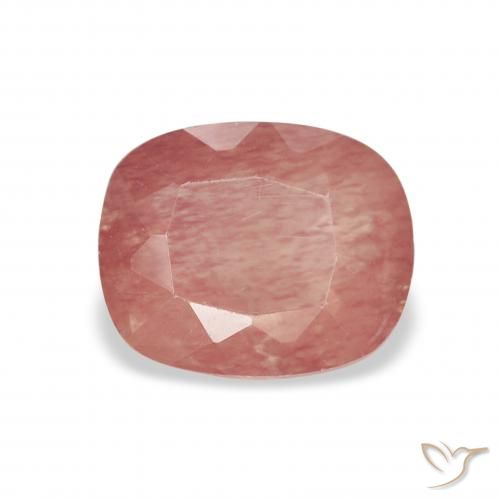 1.33ct Natural Rosado frambuesa Labradorita Andesina, Forma Cojín, Transparente