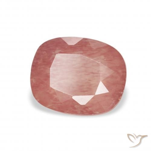 Labradorita Andesina Rosado frambuesa natural de 1.33 ct, Forma Cojín, Transparente