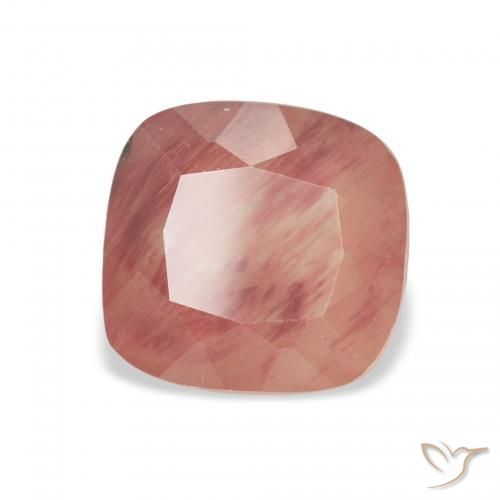 Labradorita Andesina Rojo medio natural de 2.88 ct, Forma Cojín, Translúcido