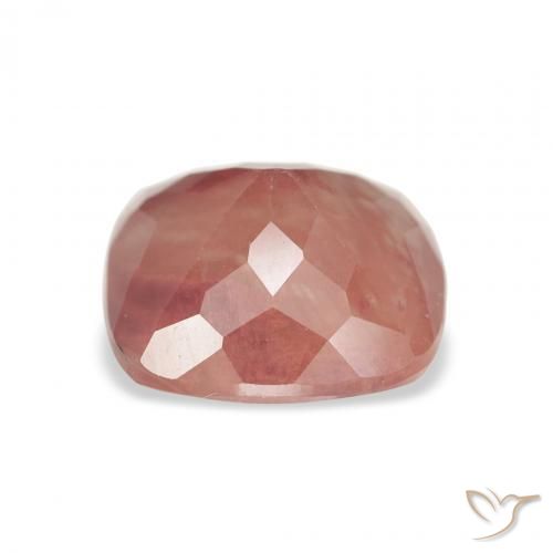 Labradorita Andesina Rojo medio natural de 2.88 ct, Forma Cojín, Translúcido