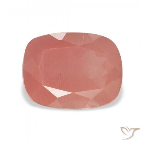 3.47ct Natural Naranja rojizo pálido Labradorita Andesina, Forma Cojín, Translúcido