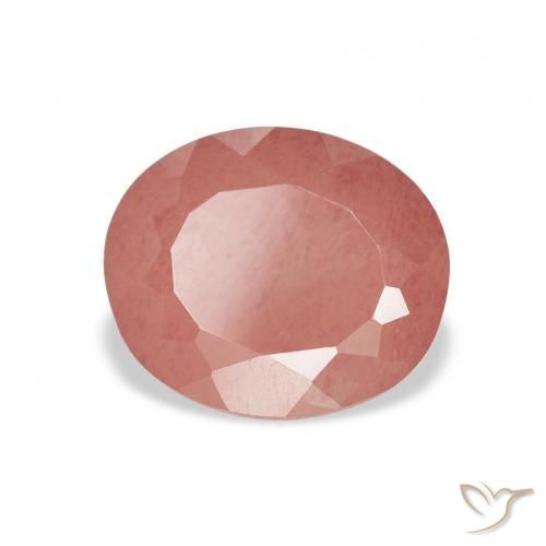 Labradorita Andesina Naranja rojizo pálido natural de 2.25 ct, Ovalada, Translúcido