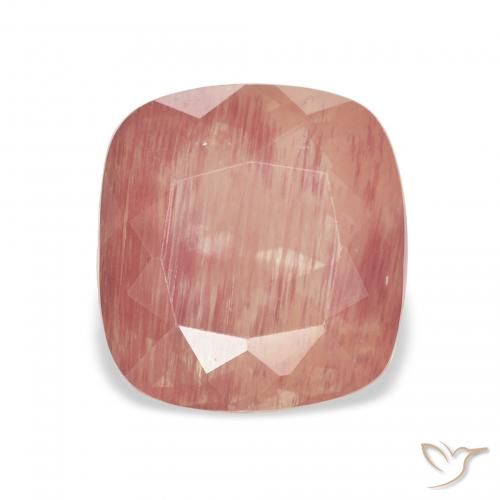 3.21ct Natural Rojo medio Labradorita Andesina, Forma Cojín, Transparente