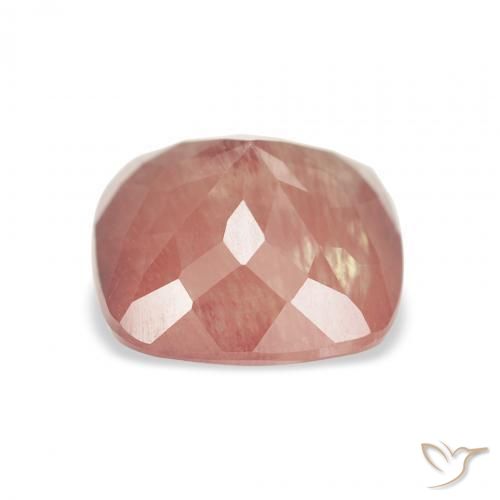 Labradorita Andesina Rojo medio natural de 3.21 ct, Forma Cojín, Transparente