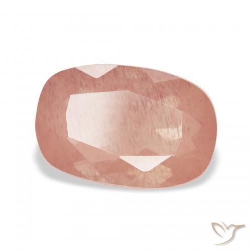 Labradorita Andesina Rosado medio natural de 2.58 ct, Forma Cojín, Transparente