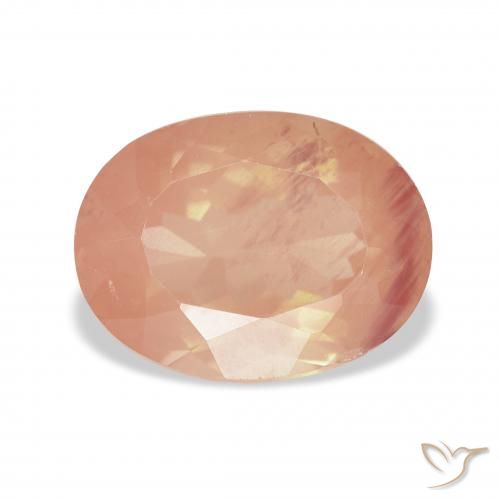 3.81ct Rosado medio Labradorita Andesina, Ovalada, Transparente
