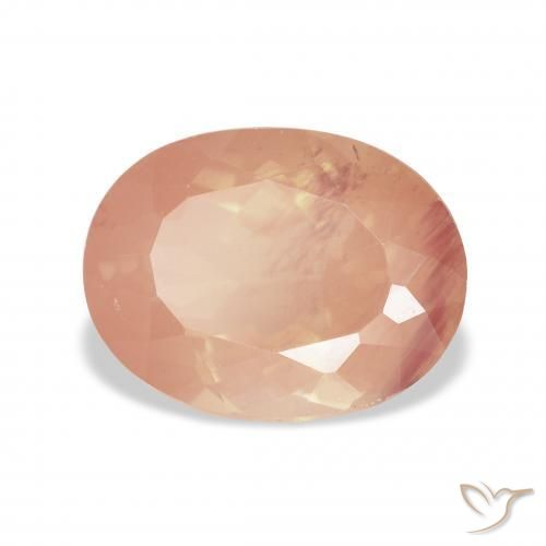 Labradorita Andesina Rosado medio natural de 3.81 ct, Ovalada, Transparente